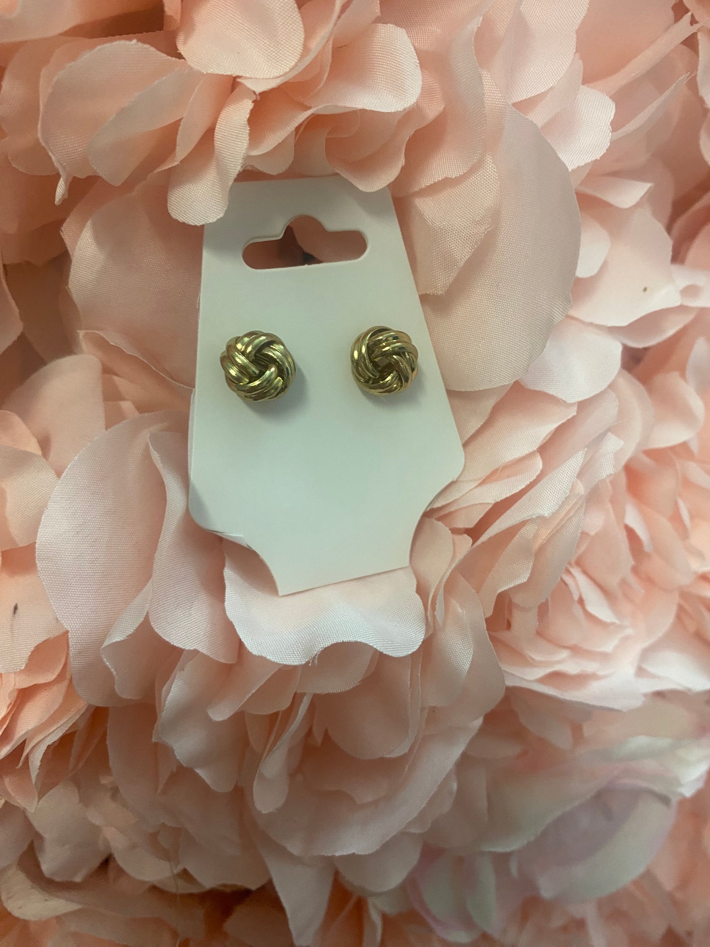 Gold Knot Stud Earrings