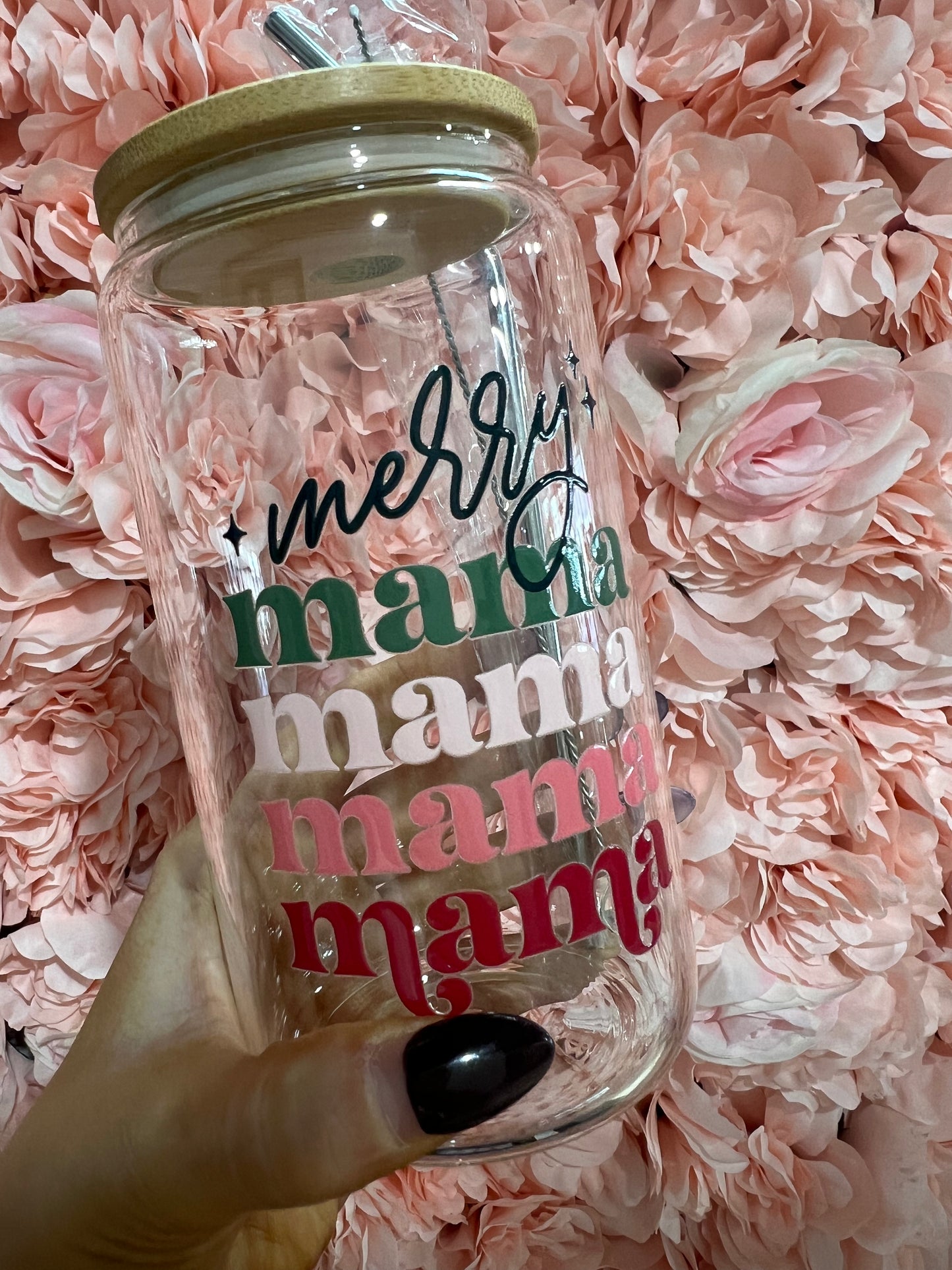 Merry Mama Glass Cup