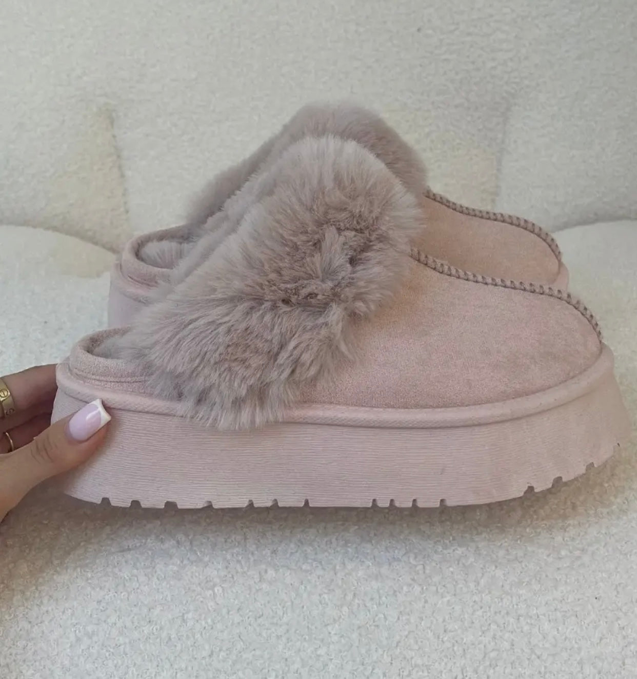 Pink Fur Slippers