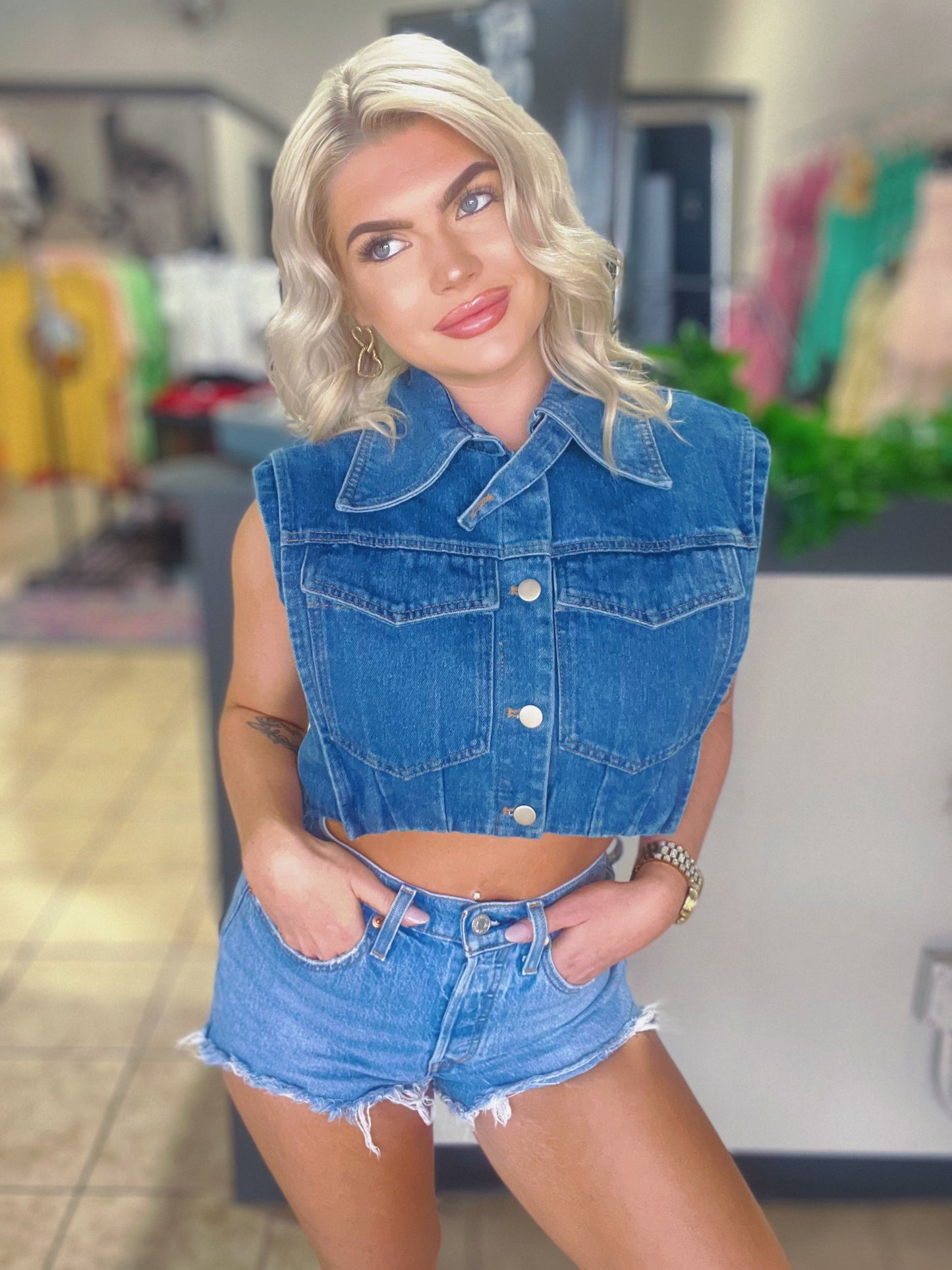 Coastal Cowgirl Denim Top