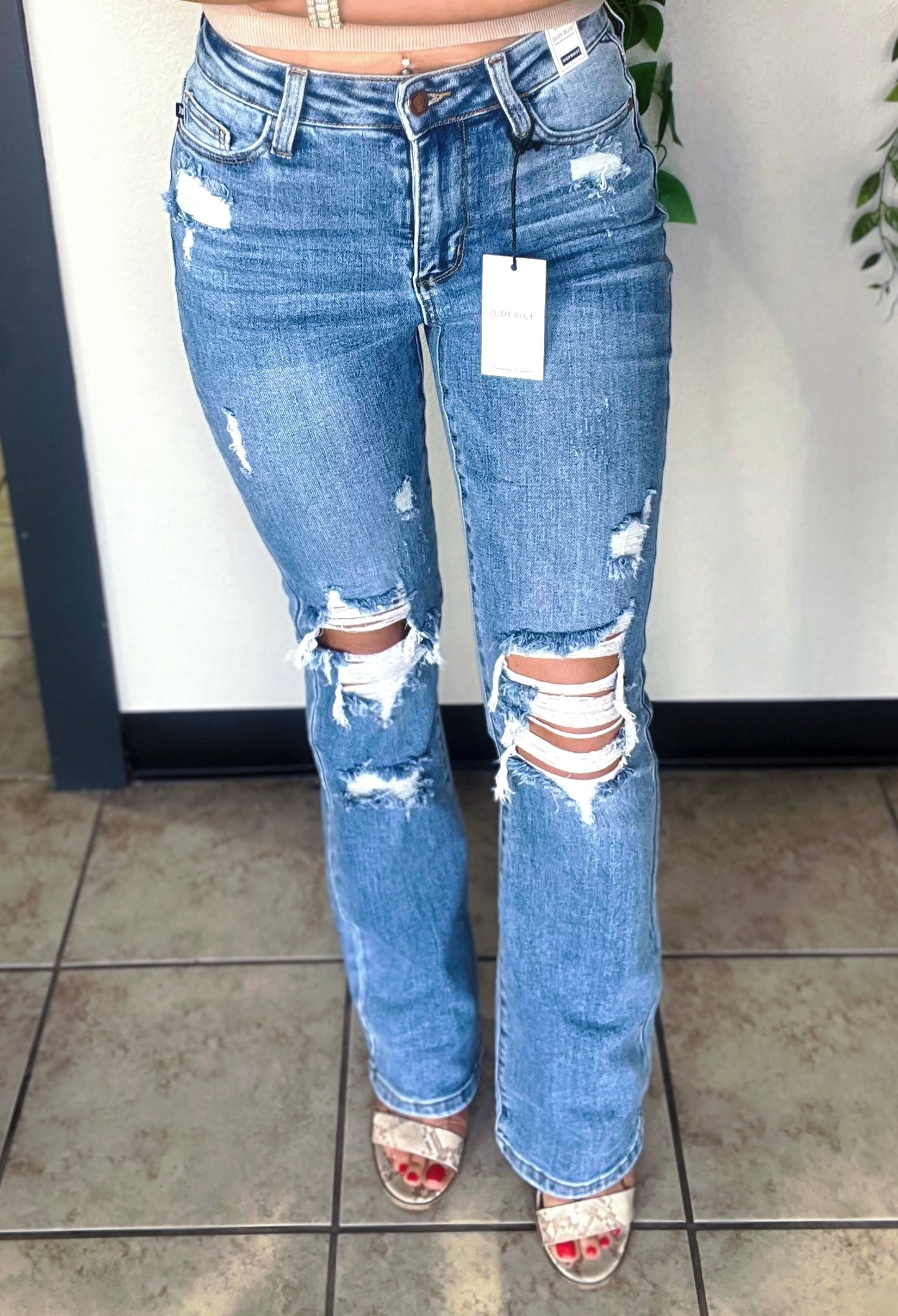 Judy Blue Destroyed Bootcut Jeans