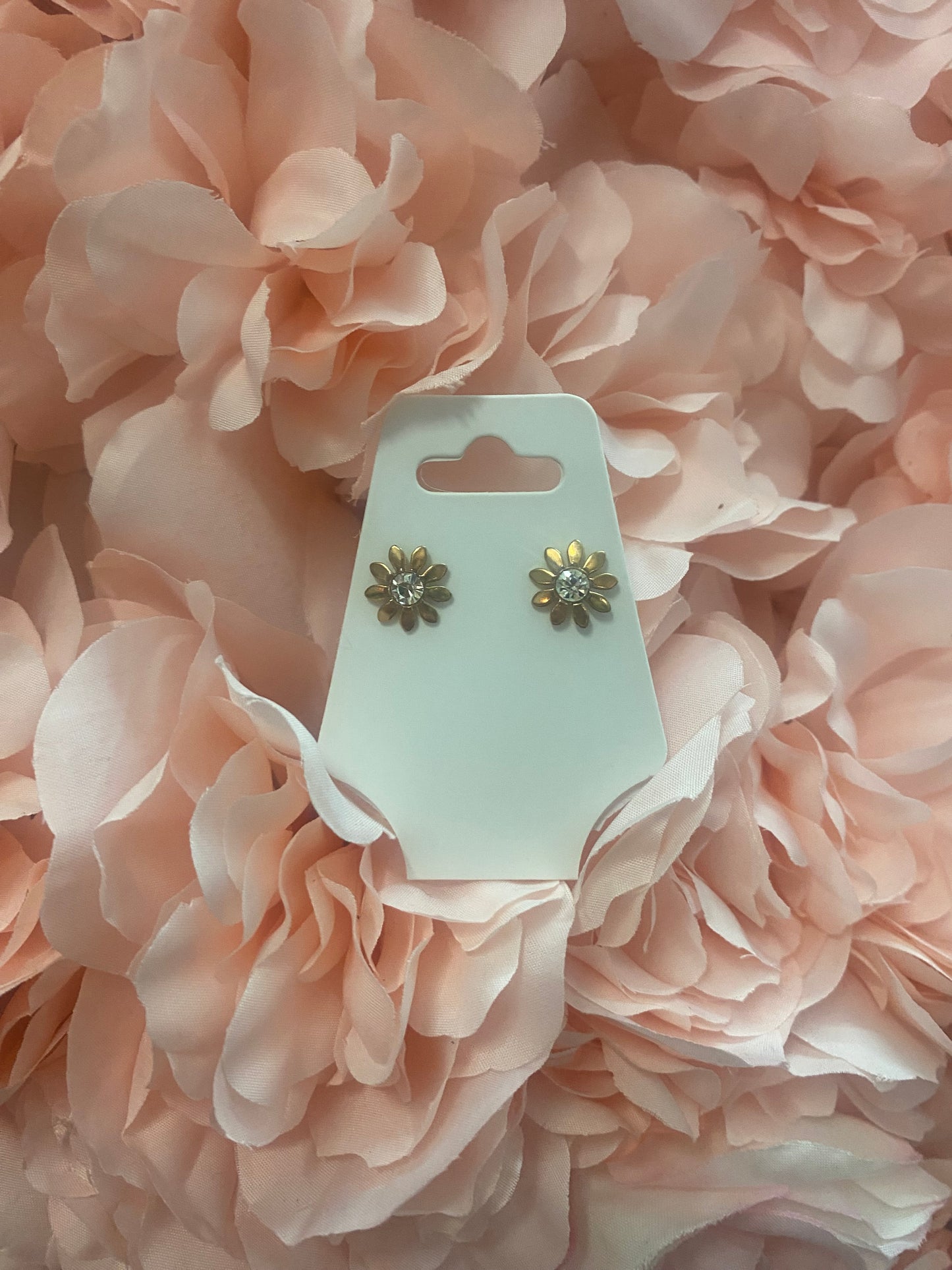 Gold Flower Stud Earrings