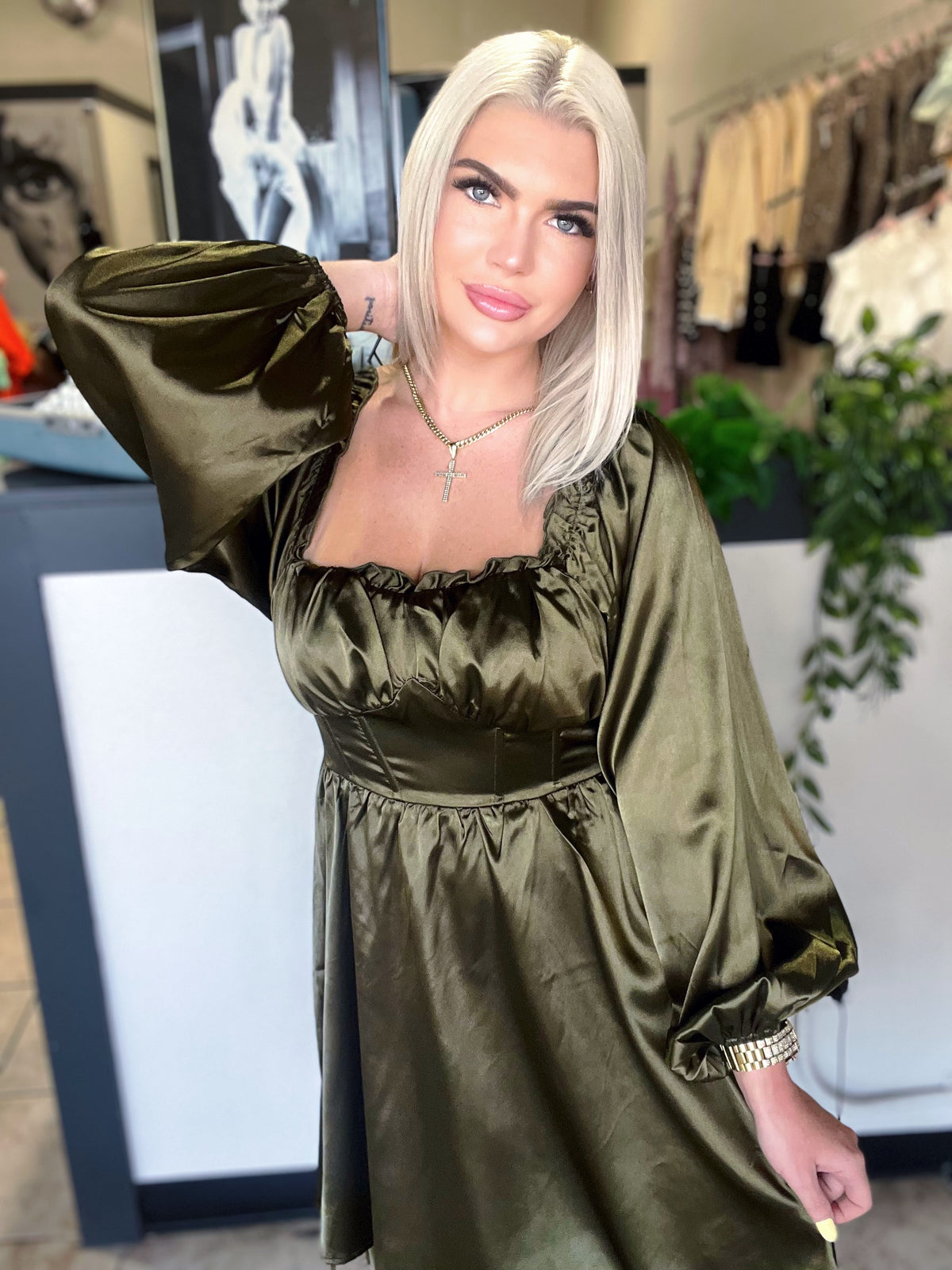 Olive Martini Mini Dress