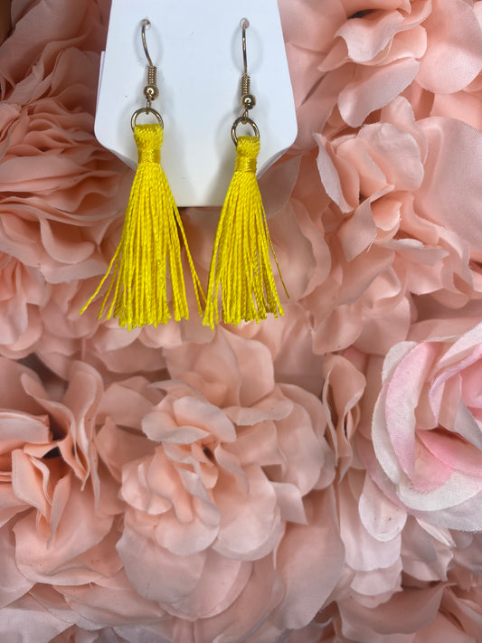 Yellow Tassel Earrings