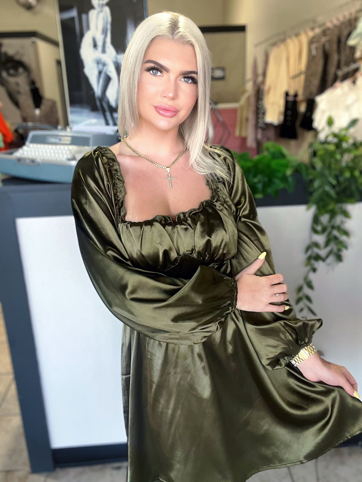 Olive Martini Mini Dress