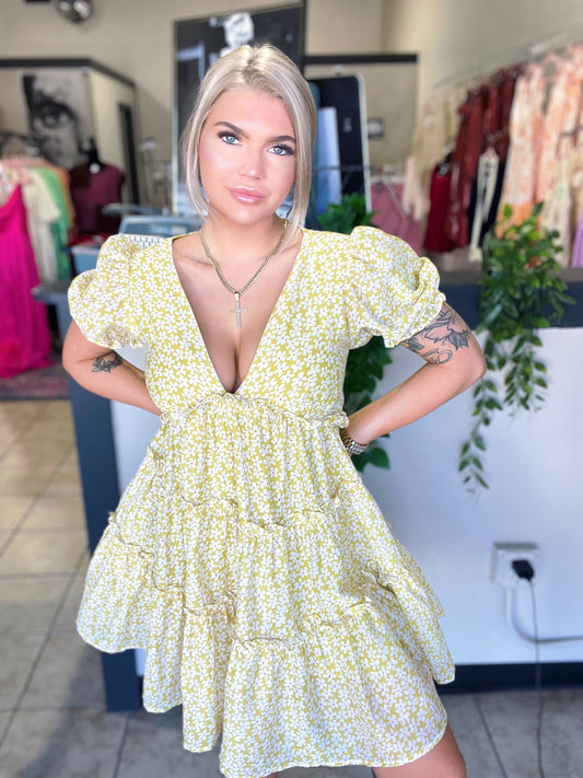 Golden Petals Dress