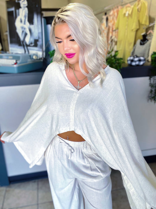 Champagne Dreams Long Sleeve Crop Top