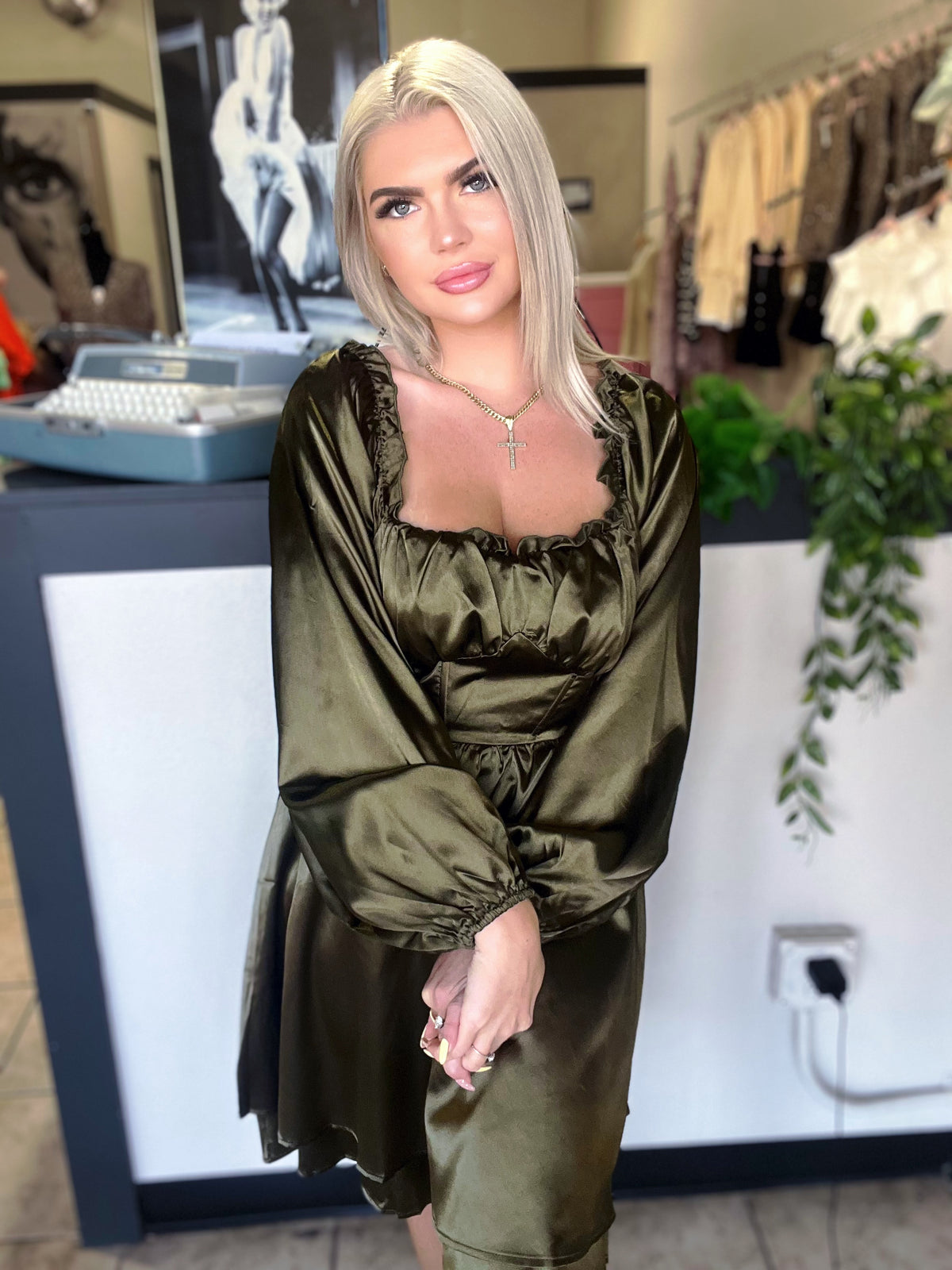Olive Martini Mini Dress
