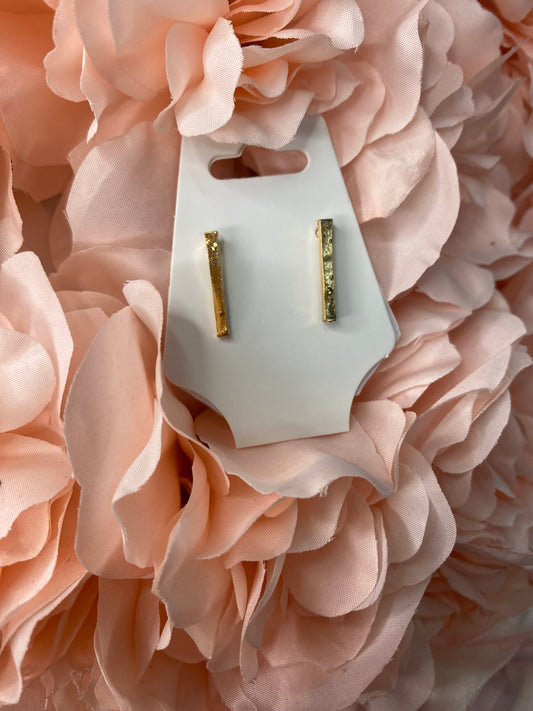 Gold Straight Stud Earrings