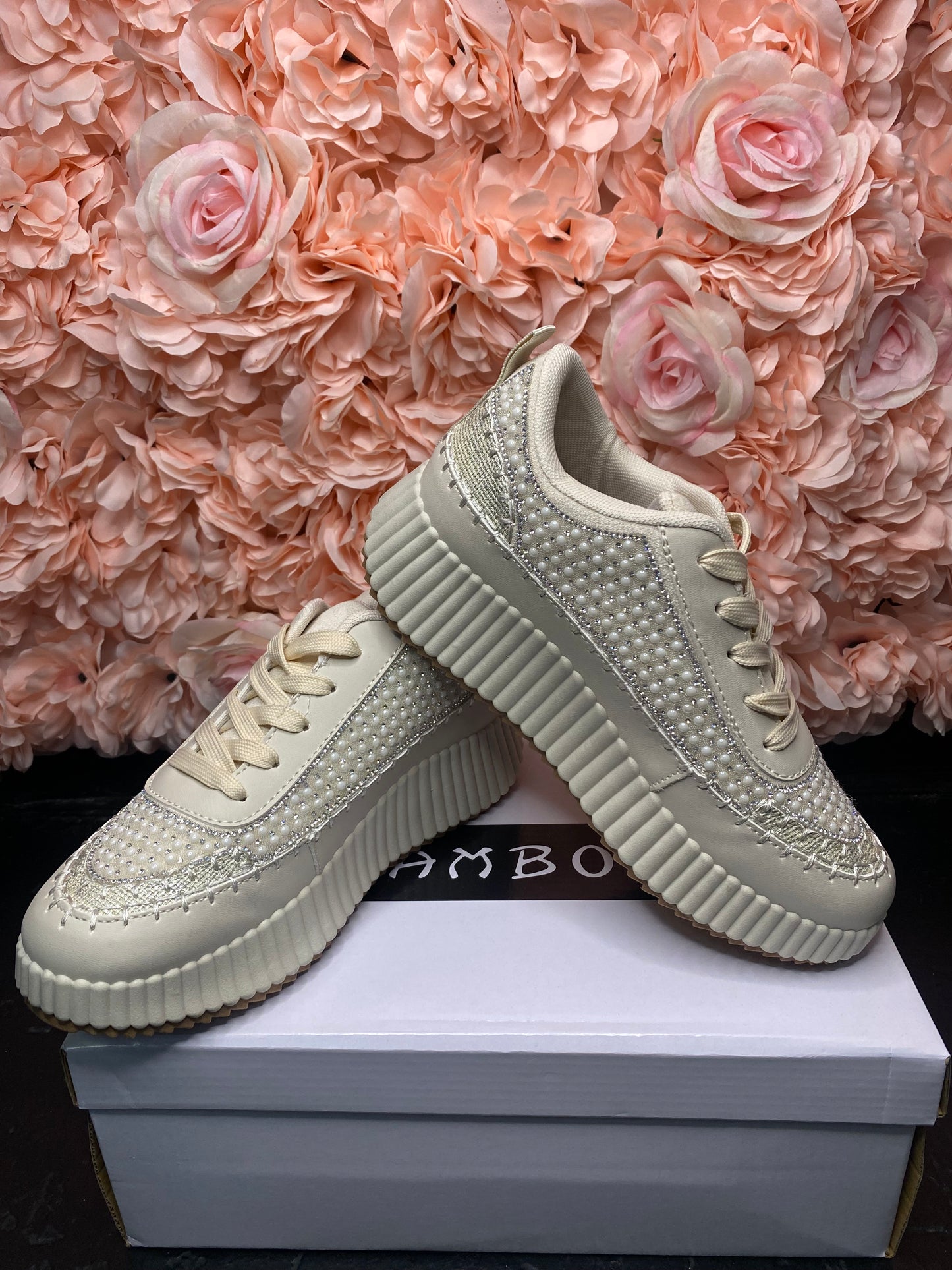 Bamboo Rhinestone/Pearl Sneakers