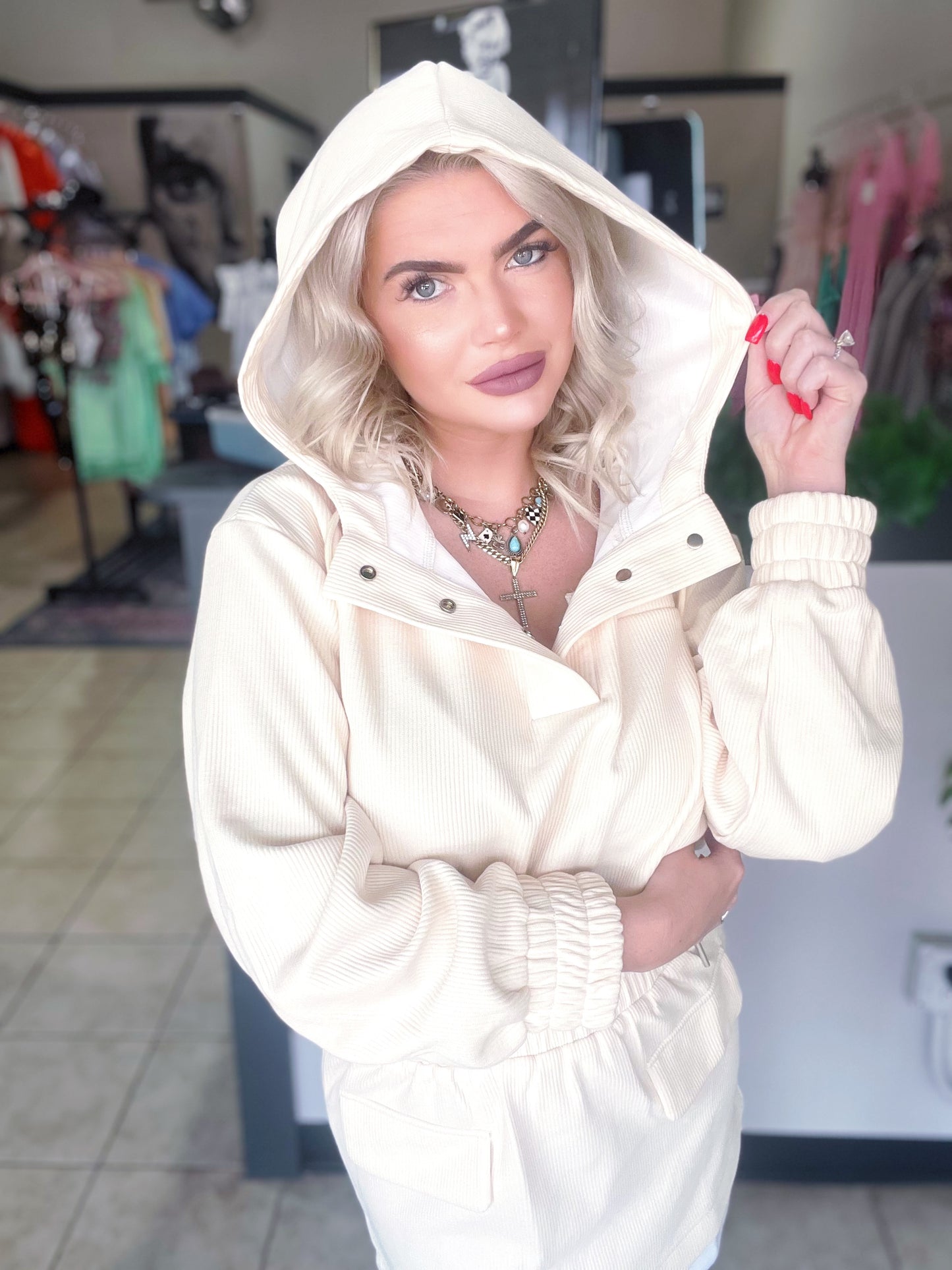 Campus Hooded Mini Dress