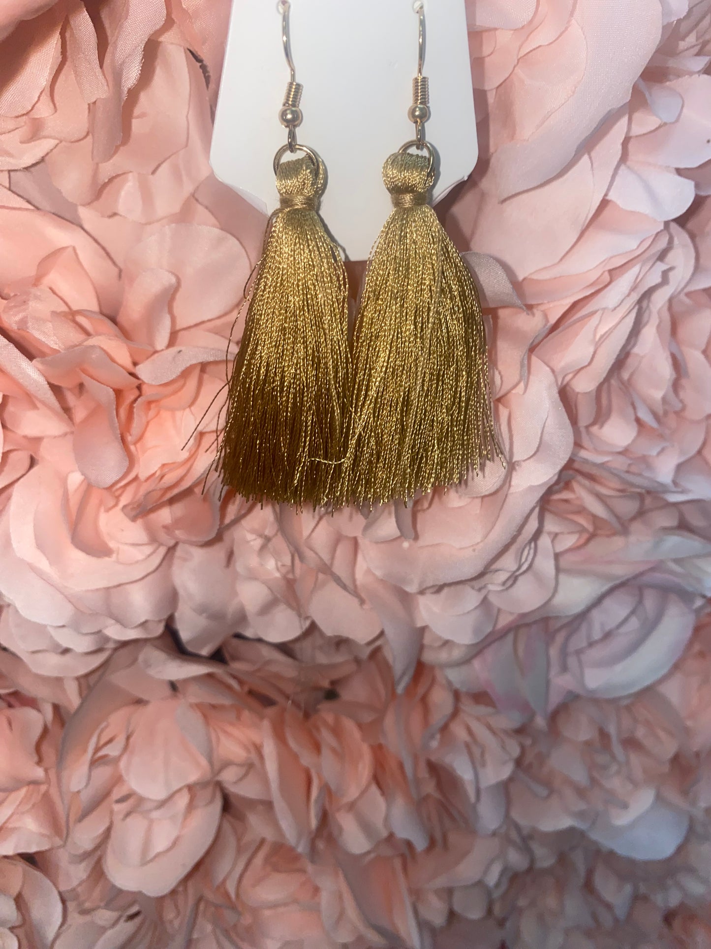Bronzed Fringe Dangled Earrings