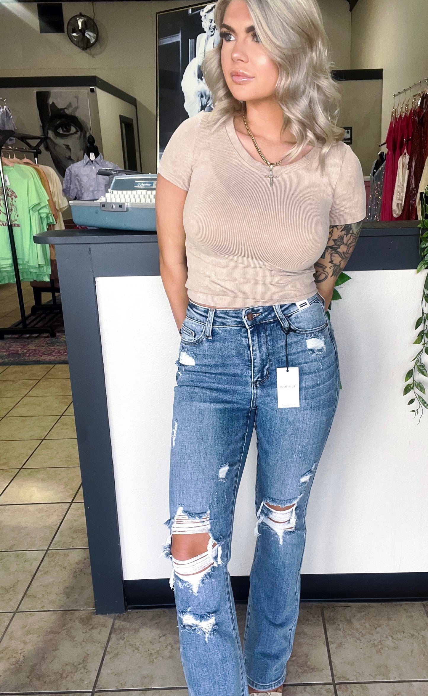 Judy Blue Destroyed Bootcut Jeans