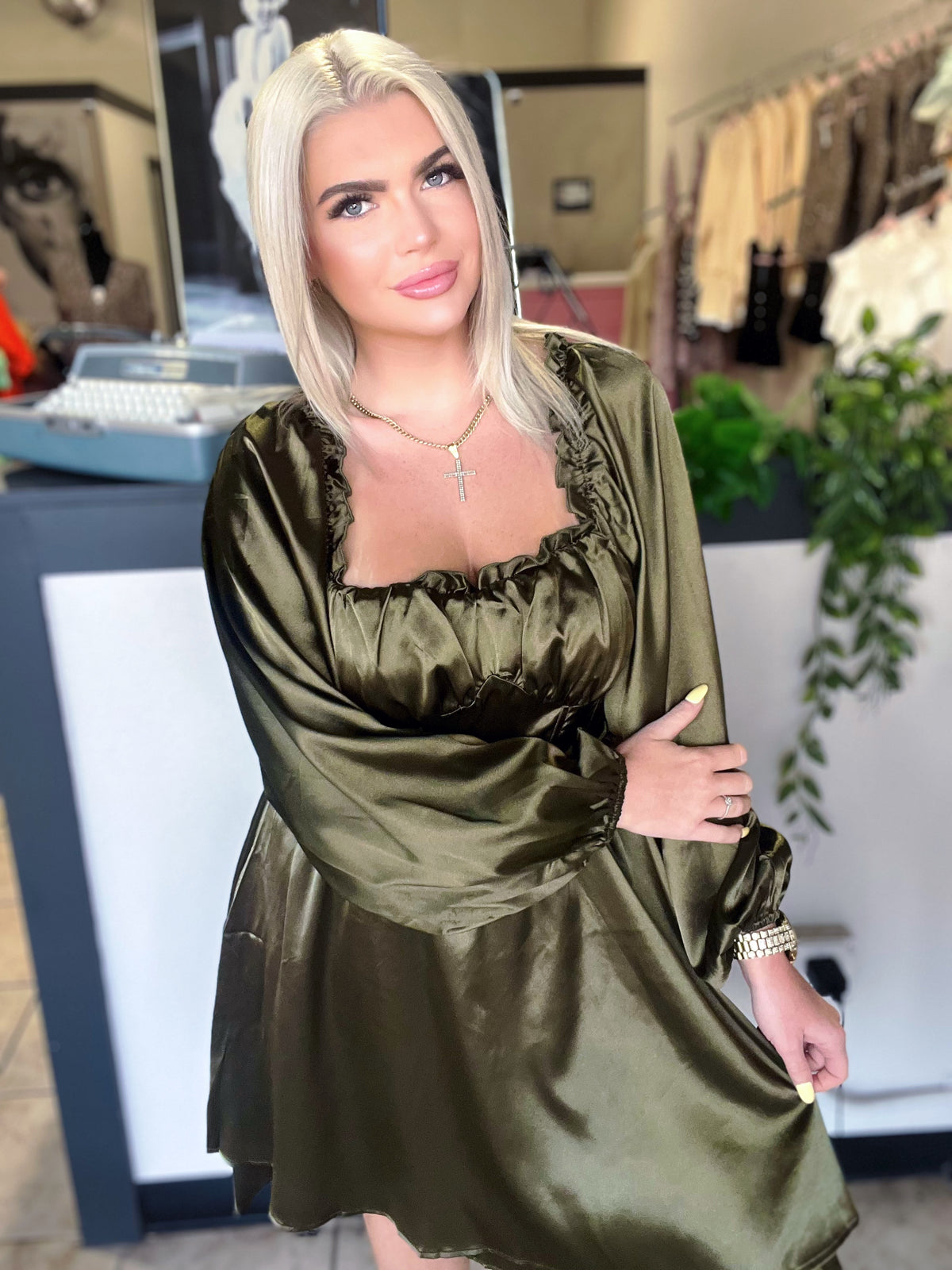 Olive Martini Mini Dress
