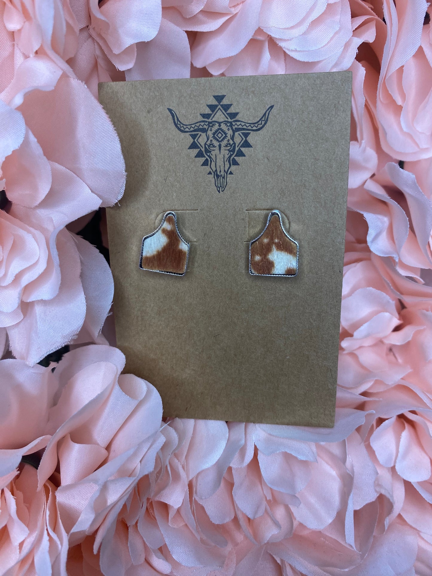 Cowhide Faux Stud Earrings