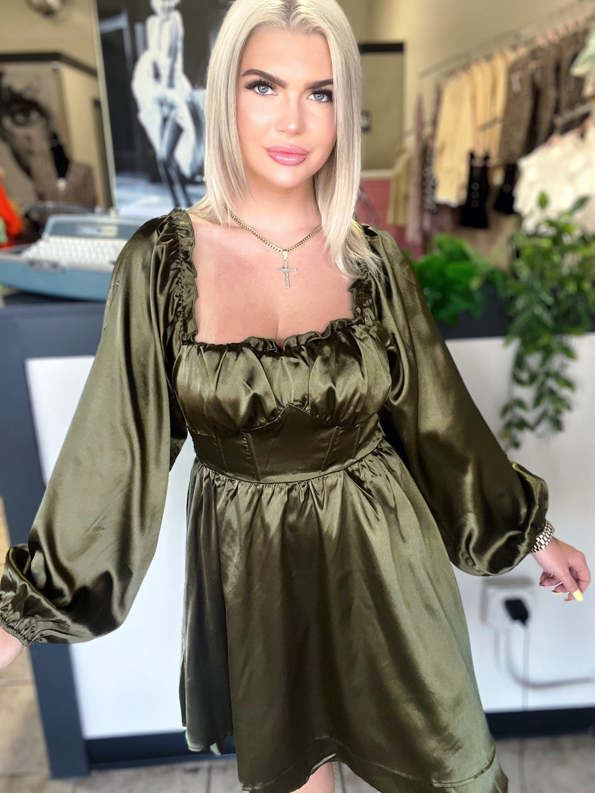 Olive Martini Mini Dress