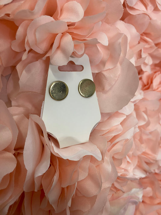 Gold Circle Stud Earrings