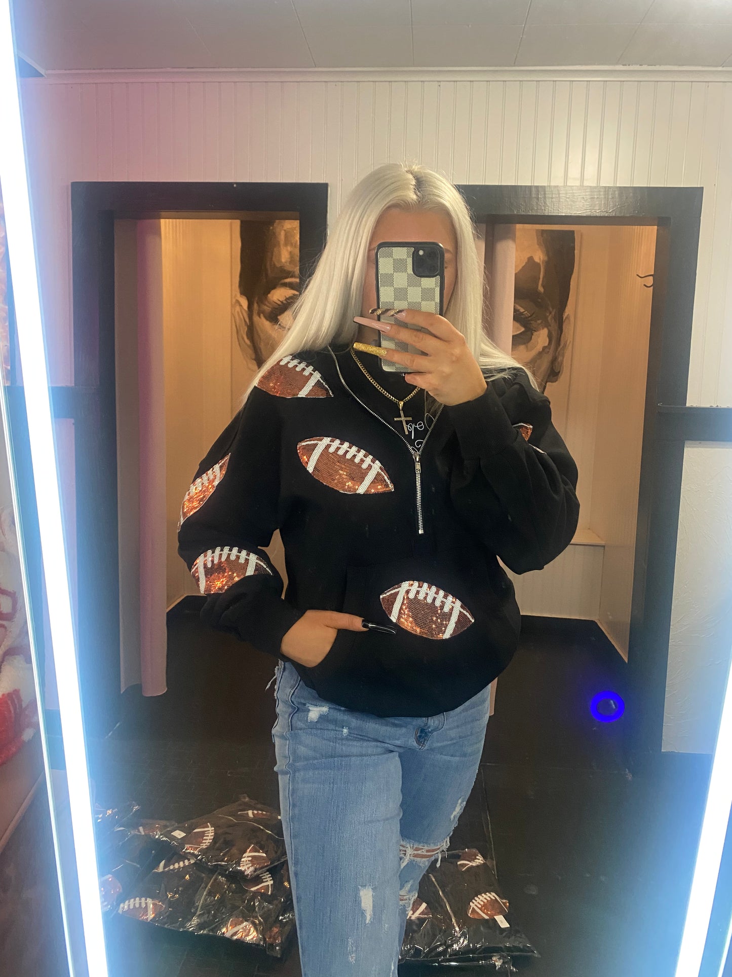 Football Sequin Hoodie