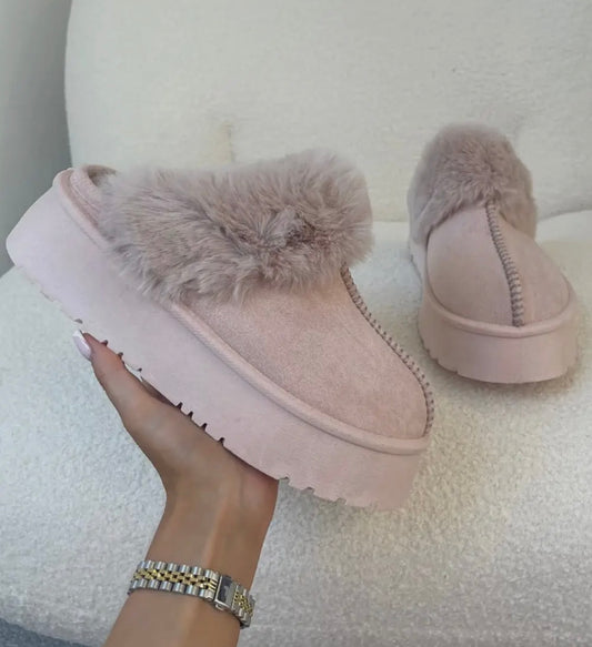 Pink Fur Slippers